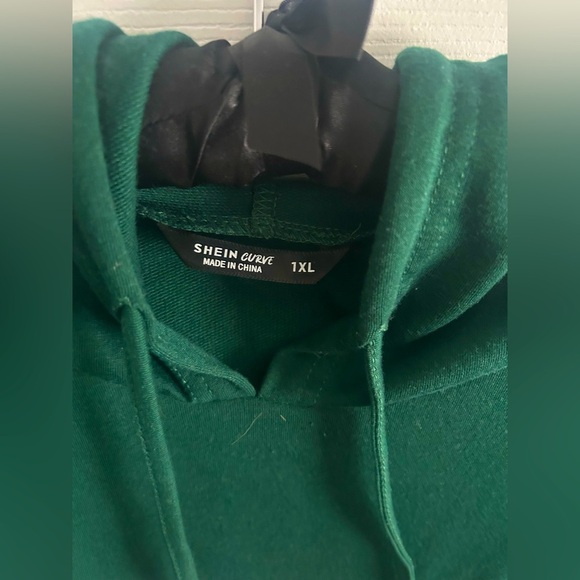 Women’s color block striped lightweight hoodie, green/gray, NWOT, 1XL - Picture 2 of 3